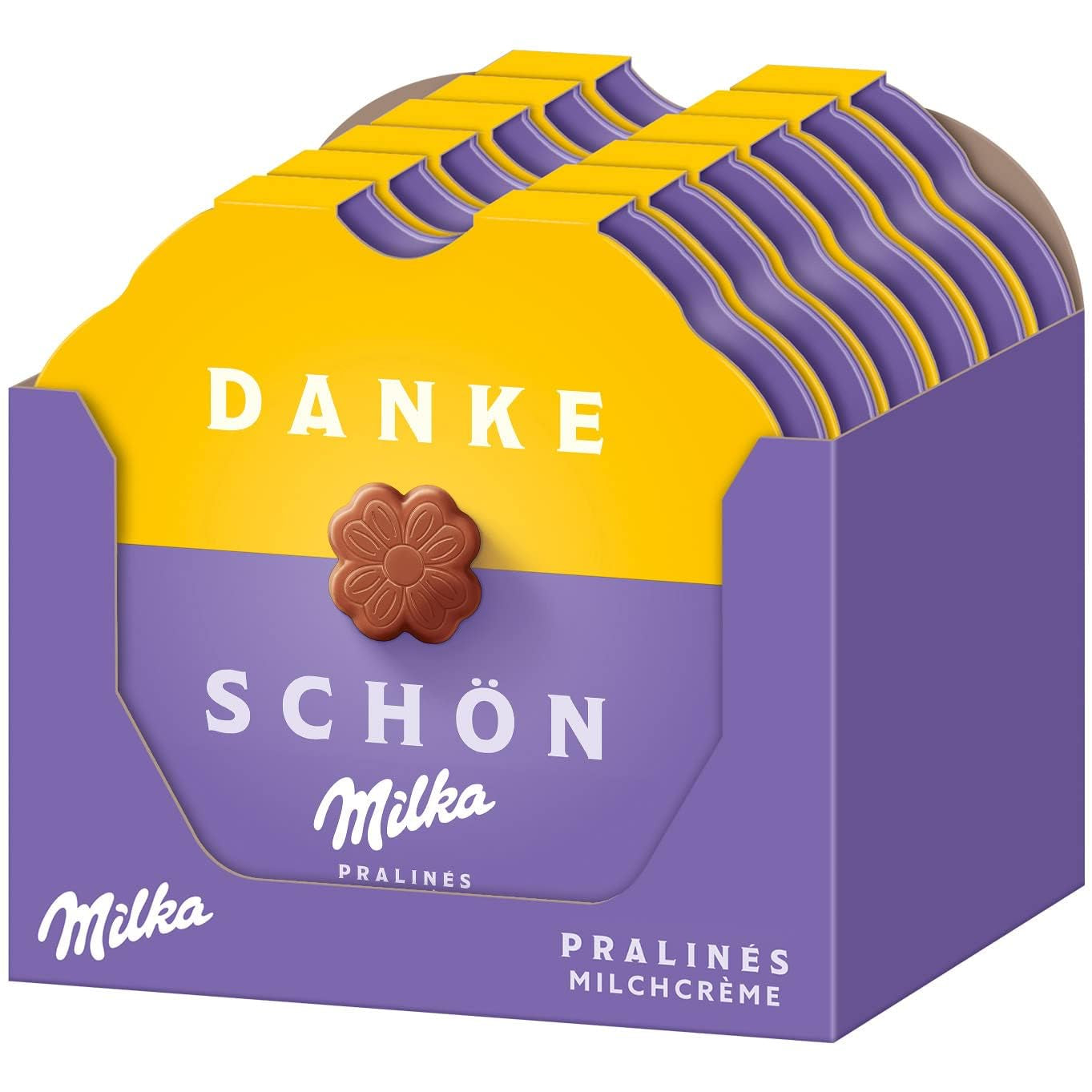 Praline Milka Little Thanks – Alpejska czekolada mleczna z delikatnym nadzieniem mlecznym – 12 x 44g