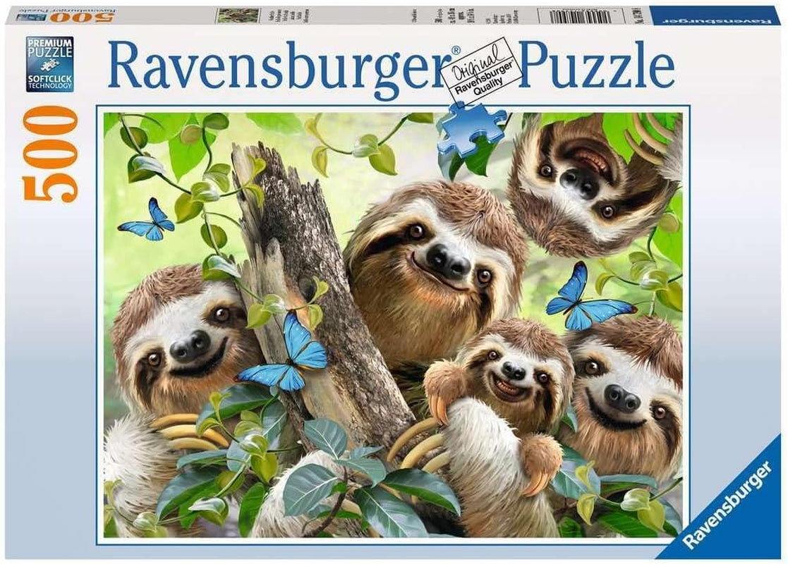 Ravensburger Puzzle 12000203 - Sloth Selfie - 500-elementowe puzzle dla dorosłych i dzieci powyżej 10 lat, puzzle z motywem zwierzęcym Puzzle Naty Shop Old design