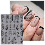 JMEOWIO 3D Nagelsticker Schwarz Weiß Blume Nail Art Naklejka Selbstklebend Nagelaufkleber 5D Stereoskopisch Blumen Dekoration Nageldesign Zubehör 4 Blatt