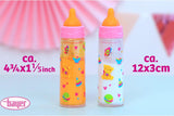 Bayer Design 79201AE Magiczna butelka, butelka na mleko, butelka do picia, akcesoria dla lalek, biało-pomarańczowa