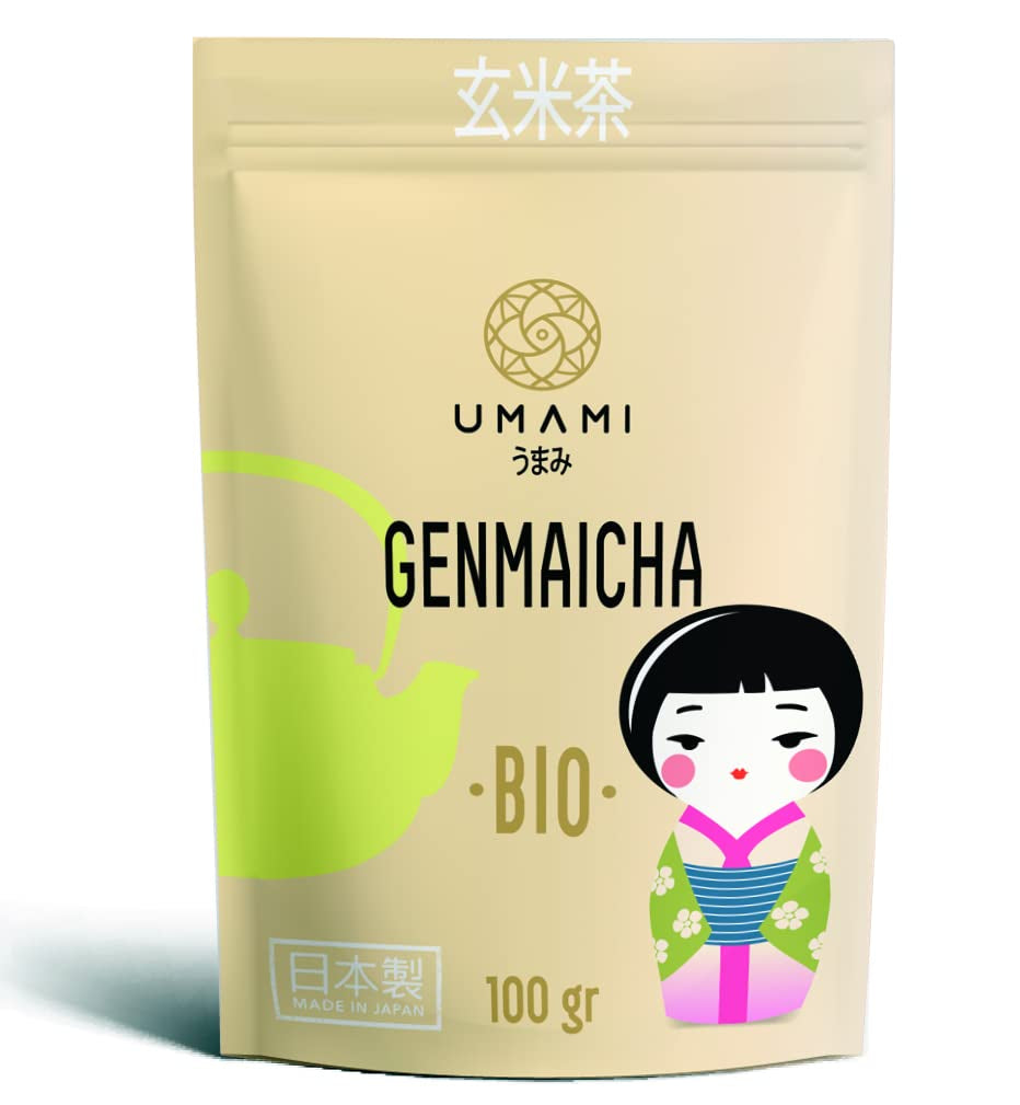 Herbata zielona Umami Bio Genmaicha z kultur japońskich, 100g - Herbata liściasta z ryżem smażonym -