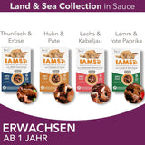 IAMS Delights Land & Sea Collection Mokra karma dla kotów - asortyment mięs i ryb Opakowanie zbiorcze w sosie, mokra karma dla kotów od 1 roku życia, 12 x 85 g