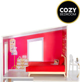 Rainbow High Townhouse – 3-piętrowy drewniany domek dla lalek z 5 kolorowymi pokojami i tarasem – w pełni umeblowany dom z windą i funkcjonalnymi akcesoriami – zabawka dla dzieci w wieku 4–12+ lat Naty Shop Dollhouses