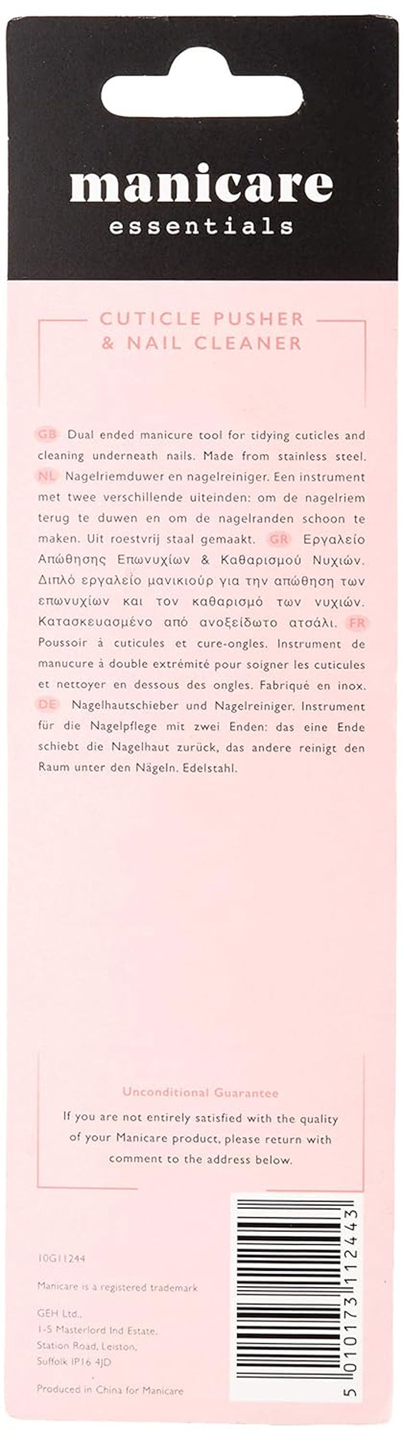 Odpychacz do skórek i środek do czyszczenia paznokci, profesjonalne narzędzie do manicure/pedicure, dwugłowicowa stal nierdzewna, idealny do przerośniętych skórek, czyści pod i wokół paznokci, usuwa lakier do paznokci