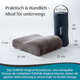 Poduszka podróżna z pianki Memory Foam, ergonomiczna poduszka pod szyję, w zestawie torba do przenoszenia, antracyt, wymiary 25 x 31 x 10/7 cm