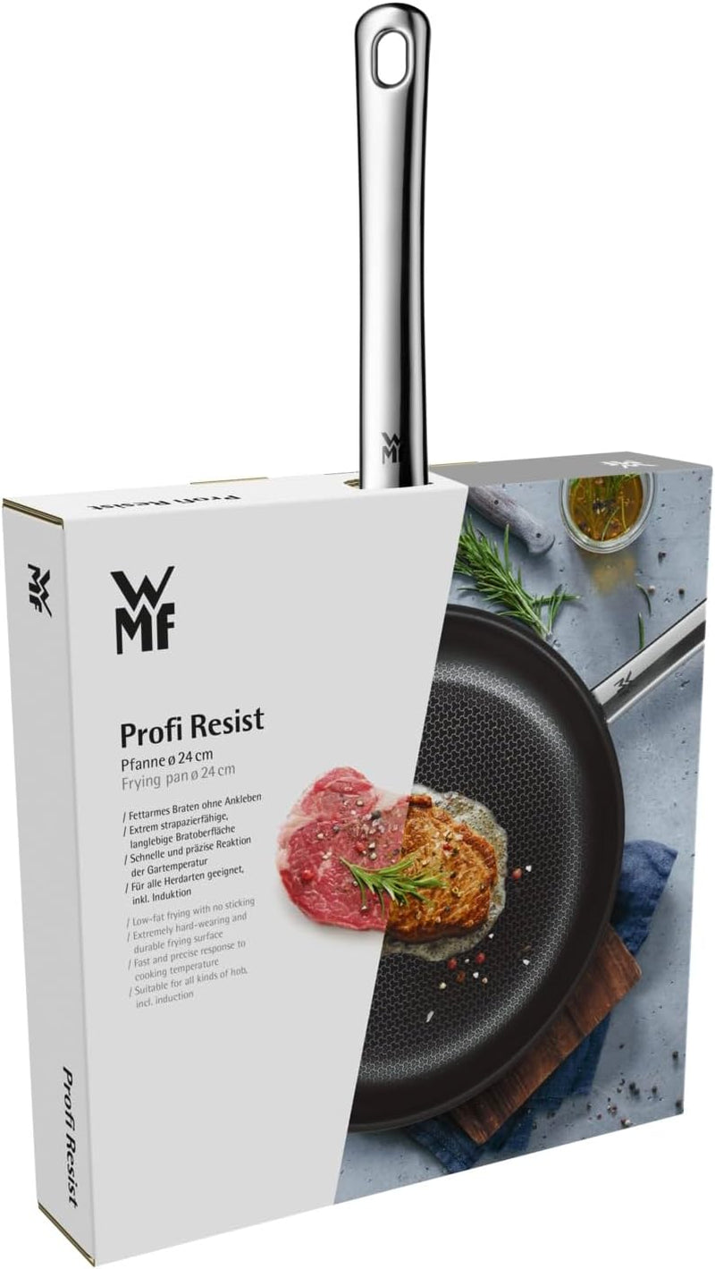 Patelnia indukcyjna WMF Profi Resist 24 cm, materiał z wielowarstwową powłoką, struktura plastra miodu, uchwyt ze stali nierdzewnej, garnki i patelnie żaroodporne Naty Shop