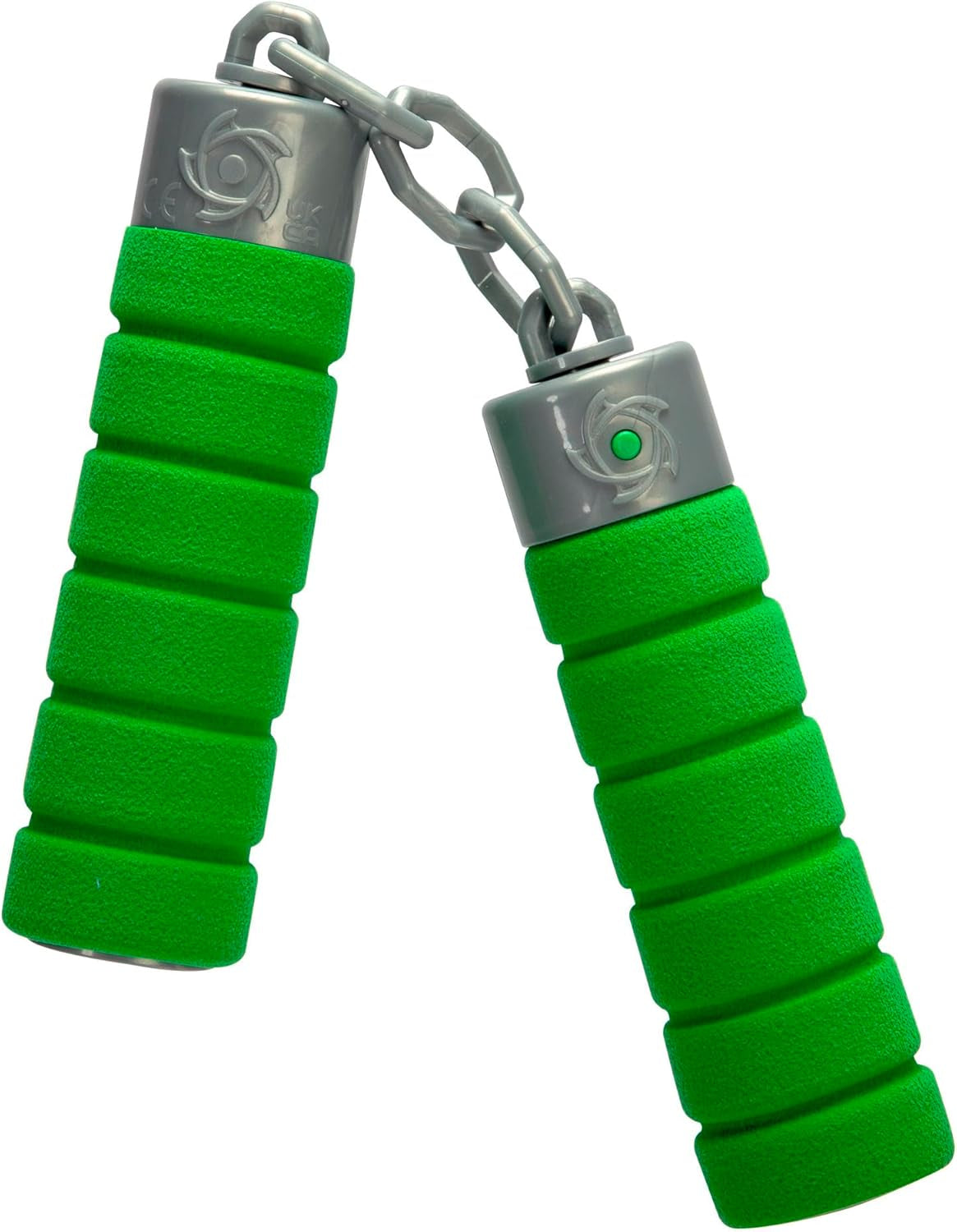 Następny Ninja Nunchaku, dźwięk, uchwyt owinięty miękkim materiałem, 13 cm, odgrywanie ról, od 3 lat, zielony Figurki Naty Shop