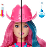 Lalka Barbie Color Reveal z akcesoriami i 6 niespodziankami, seria Disco Star z metalicznym brokatem i bluzką zmieniającą kolor (style mogą się różnić), lalki JCP01 Naty Shop