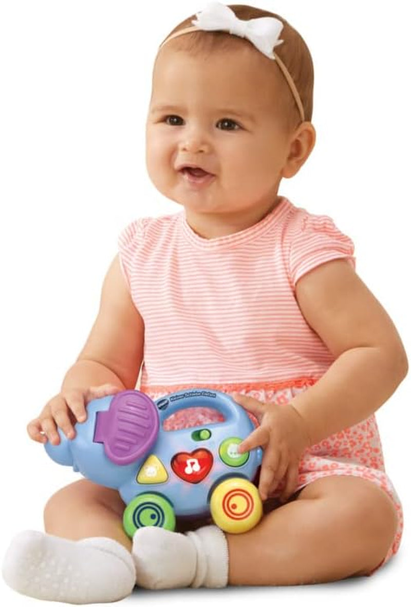 Vtech Baby Little Pushing Elephant - Interaktywna zabawka do pchania i zabawy - Z piosenkami, melodiami, zdaniami i dźwiękami - Dla dzieci w wieku 6-36 miesięcy Baby Toys Naty Shop