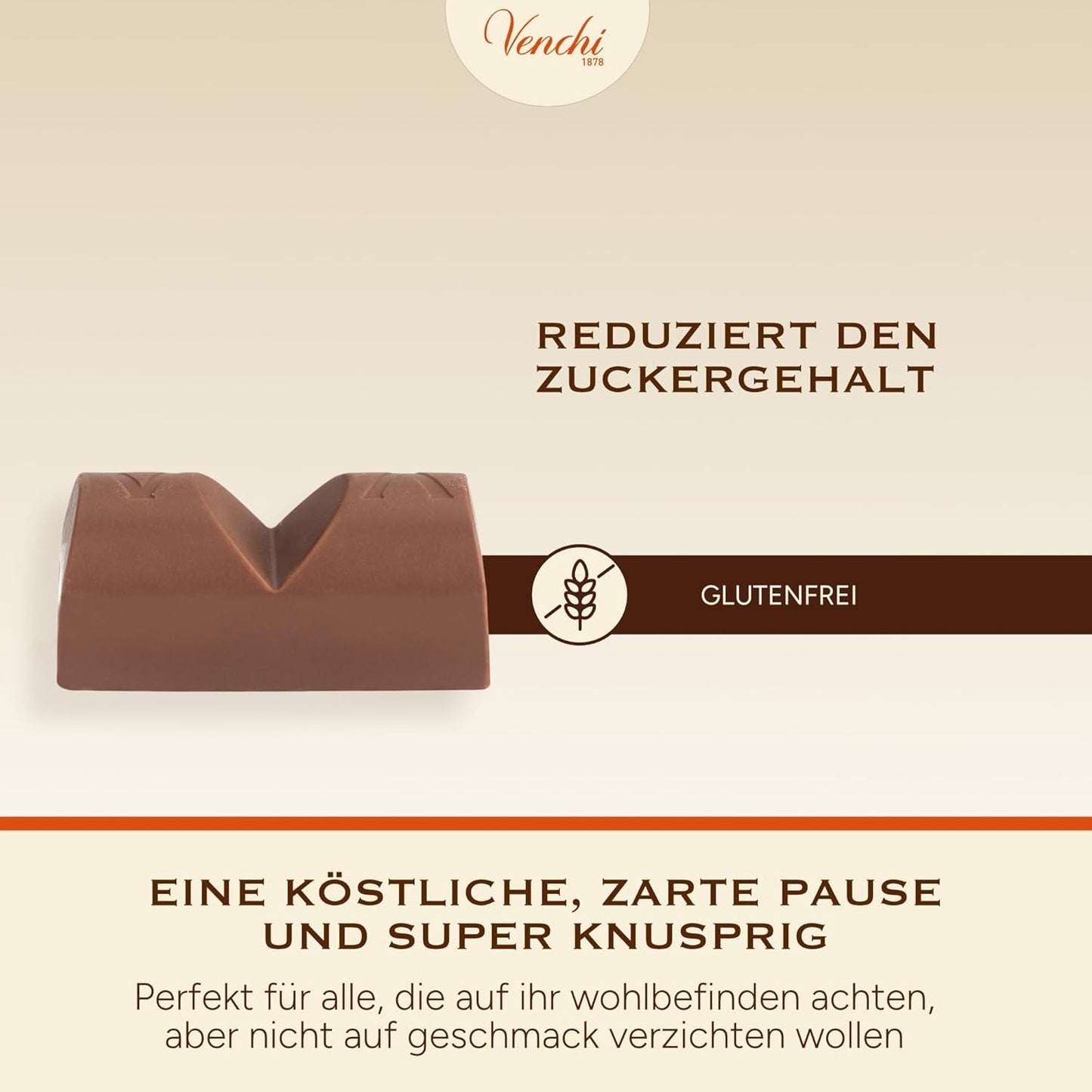 Venchi - Batony czekoladowe z mlekiem i orzechami laskowymi - 70% cukru - Praliny z PGI Piemonckie całe orzechy laskowe, 1 kg - Bezglutenowe