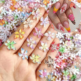 Zestaw 50 Stück 3D Blume Nail Charms, Bunte Nageldesign Zubehör, Nägel Charms i Nagel Art Charms, Perfekt Für Nailart, Maniküre Dekoration i DIY Nageldesign