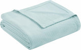Madison Park Luksusowa bawełna w płynie Wysokiej jakości miękki Wygodny 100% bawełniany ring-spun Koc na rozkładaną sofę Kanapa Blush Full/Queen Naty Sklep Kołdry i kołdry Jasnoniebieski duży rozmiar