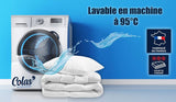 COLAS NORMAND Ciepła kołdra, można prać w 95°C, 240 X 220 cm, trwała, mikrofibra, miękka, jedwabista i wygodna, wyprodukowana we Francji, biała Kołdry i kołdry Naty Shop