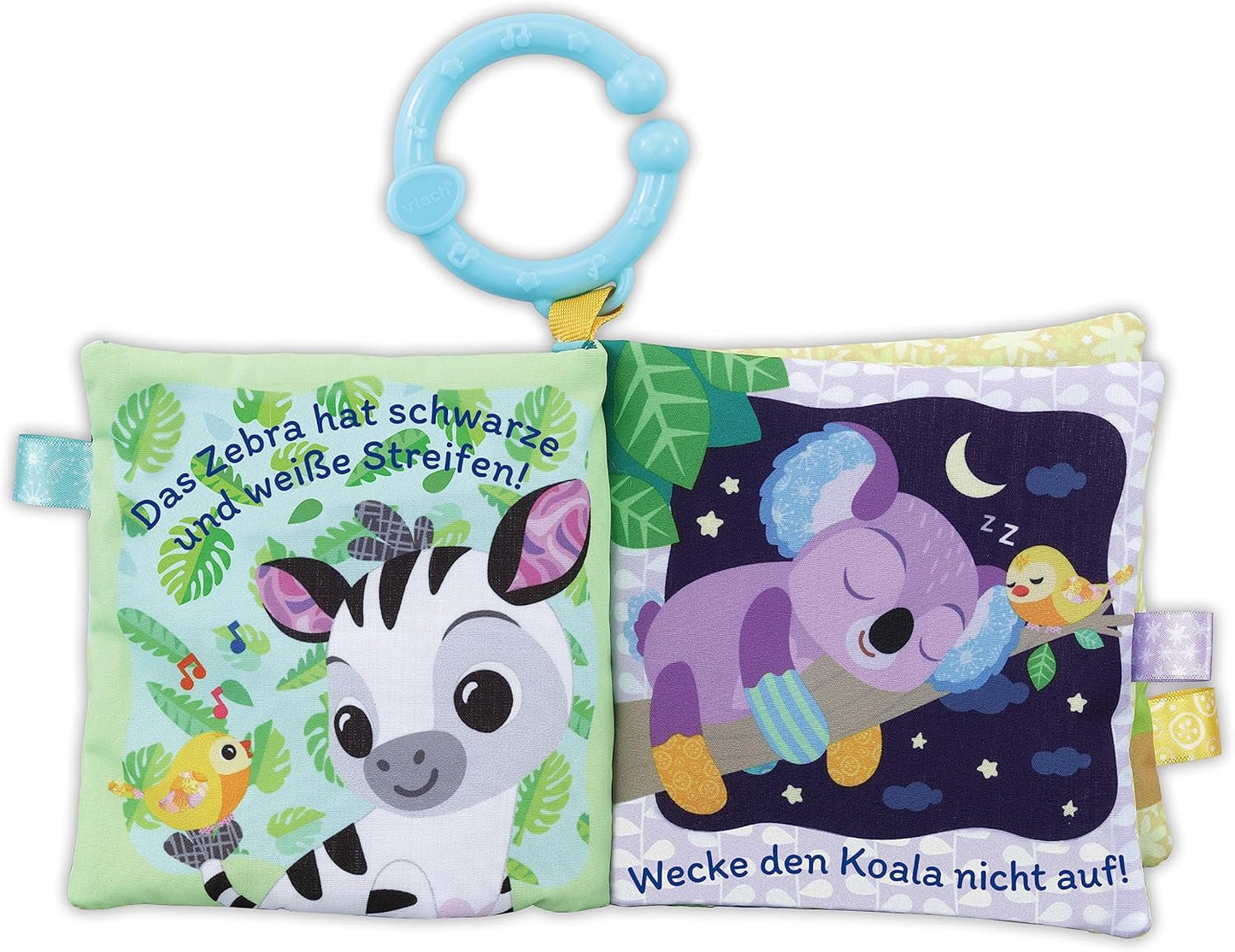 VTech Baby - Zestaw upominkowy dla przyjaciół zwierząt dziecka - Zestaw zabawek z książeczką z tkaniny, śpiewającym ptakiem i grzechotką zebry - dla dzieci w wieku 0-24 miesięcy Naty Shop