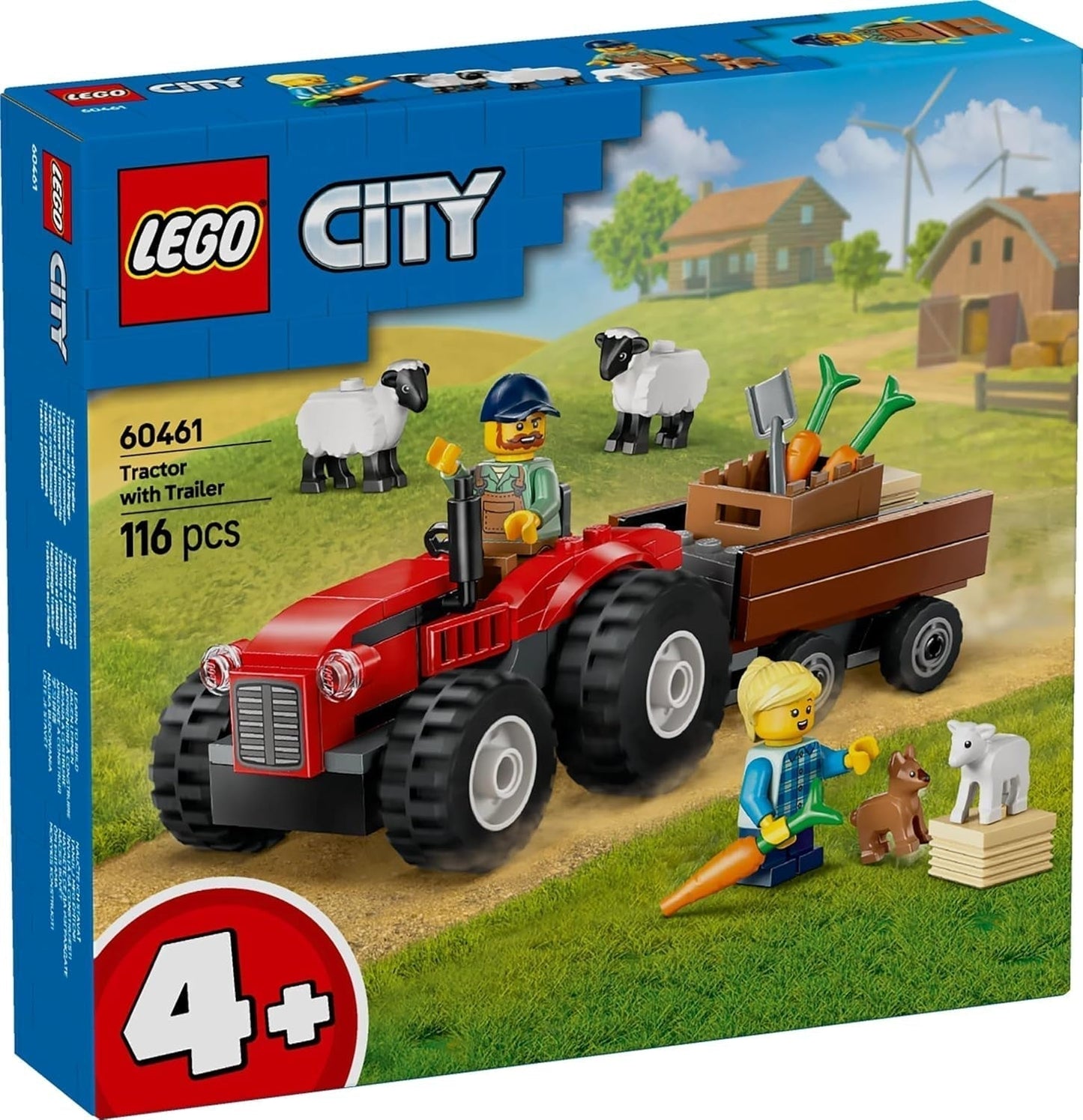 Ciągnik LEGO City z przyczepą - Zabawka rolnicza z traktorem i figurkami zwierząt - Zestawy do zabawy Montessori dla chłopców i dziewcząt od 4 lat - prezent z 2 minifigurkami 60461 Zestawy konstrukcyjne Besuche den LEGO-Store
