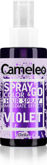 Cameleo - Spray & Go - spray do farbowania włosów - fioletowy - do włosów blond, platynowego blondu i siwych - po prostu spryskaj i gotowe - półtrwały - natychmiastowy efekt - karnawałowa farba do włosów w sprayu - 150 ml Naty Shop Violet Hair Farba 150 ml (1 opakowanie)