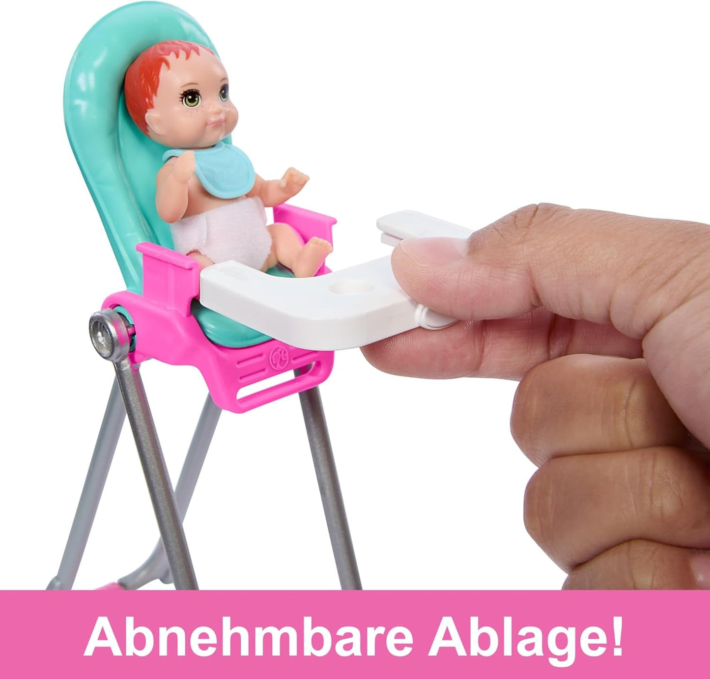 Barbie Skipper Lalka i akcesoria Zestaw do zabawy z jedzeniem Zestaw do opieki nad dziećmi Zabawka zmieniająca kolor HTK35