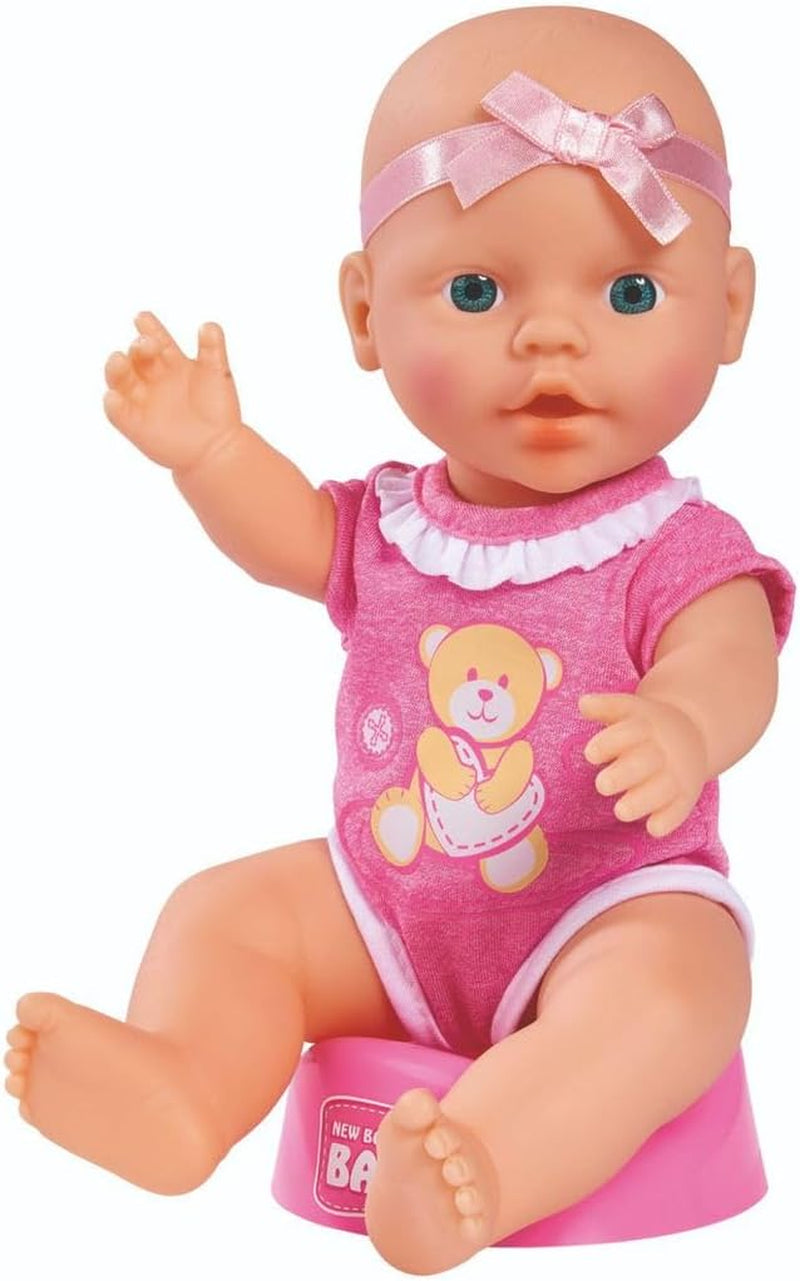Simba 105030069 - New Born Baby Doll, lalka winylowa z funkcją picia i karmienia, z aktem urodzenia i akcesoriami, 4 sztuki, 30 cm, lalka, od 3 lat Naty Shop Dolls