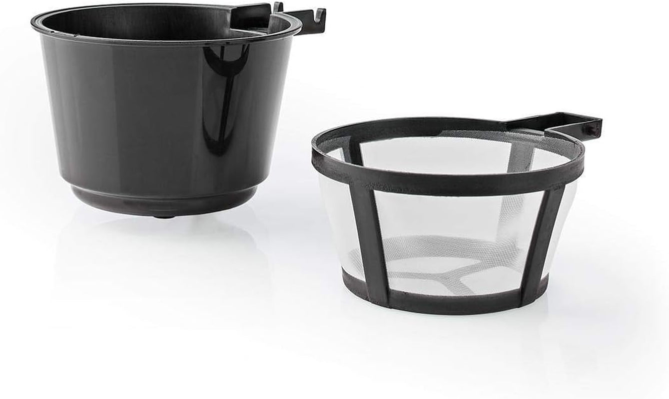 Espressor NEDIS - Kawa filtrowana - 0,4 l - 1 filiżanka - Timer - Czarny / Srebrny