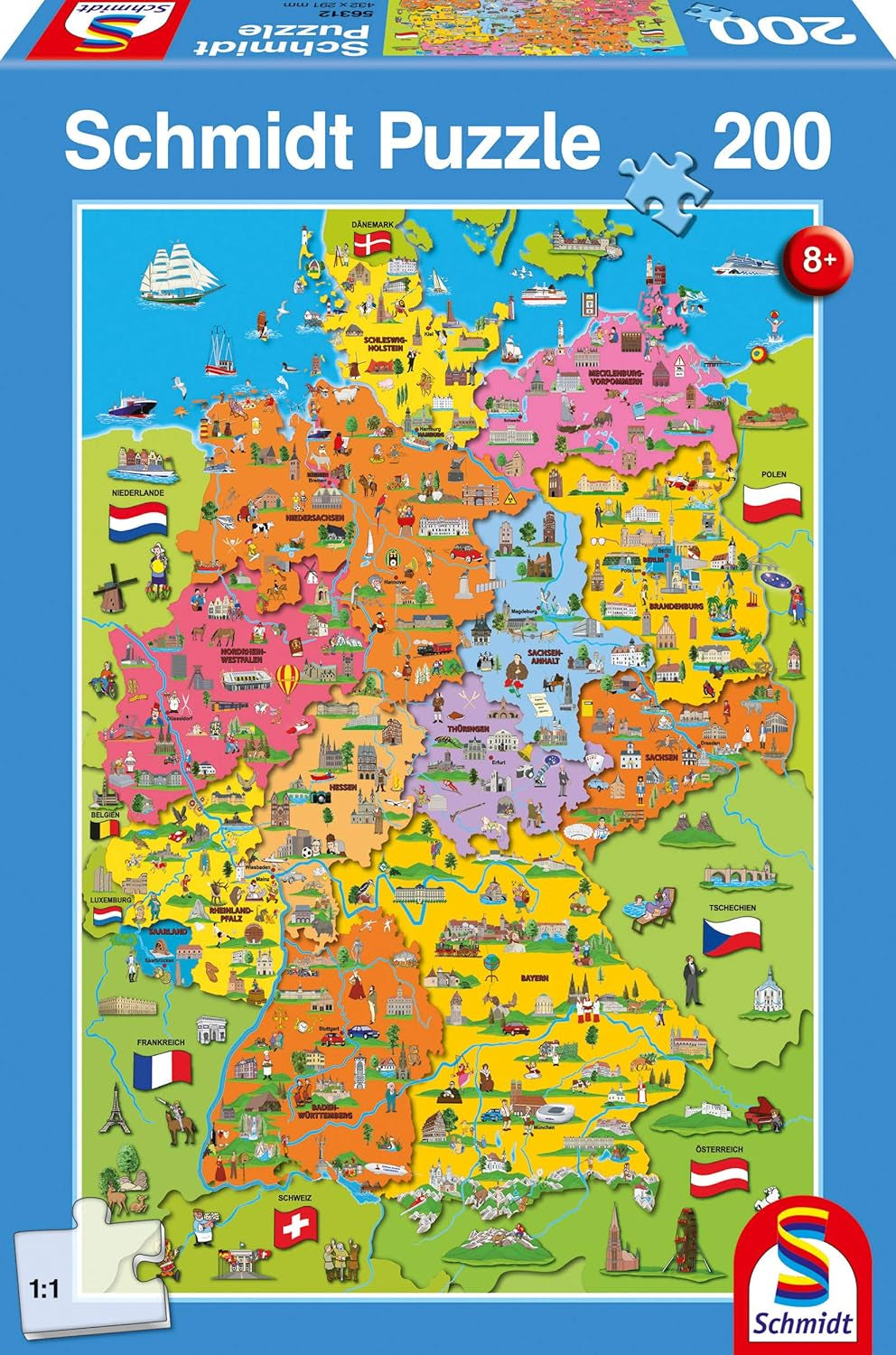 Mapa Niemiec ze zdjęciami (puzzle dla dzieci) Puzzle Naty Shop Domyślny tytuł