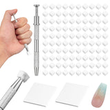 100 sztuk Latexfrei Nailart Schwämme, Ombre Nagelschwammpinsel, Nagelschwamm Mit Metallgreifer 100 Blatt Nailart-Mischpapier Austellungsbox, Maniküre Schwamm Applikator Für Farbverlauf Nailart