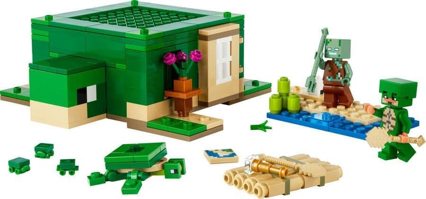 LEGO Minecraft Domek na plaży dla żółwi Domek z akcesoriami dla dziewcząt i chłopców od 8 lat, zestaw ze zwierzętami i postaciami z gry wideo, prezent dla graczy 21254 Zestawy do budowania Besuche den LEGO-Store