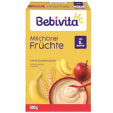 Kaszka mleczna z owocami (4x500g), od 5 miesiąca życia, bez dodatku cukru, z cennymi minerałami i witaminami, bardzo sycąca