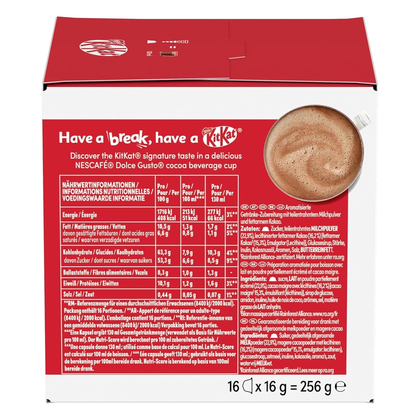 NESCAFÉ DOLCE GUSTO KitKat Kaffeekapseln 3-pak (3 x 16 Kapseln)