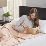 Madison Park Luksusowa bawełna w płynie Wysokiej jakości miękki i wygodny koc ze 100% bawełny ring-spun na kanapę lub kanapę Blush Full/Queen Kołdry i kołdry Naty Shop