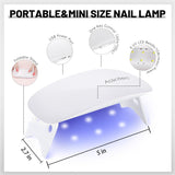 Lampa UV Aokitec Mini LED, lampa UV do żelu do paznokci, przenośna suszarka do paznokci do wszystkich rodzajów żelowych lakierów do paznokci, narzędzie do utwardzania w kształcie myszy, kompaktowe, lekkie z kablem USB (białe)