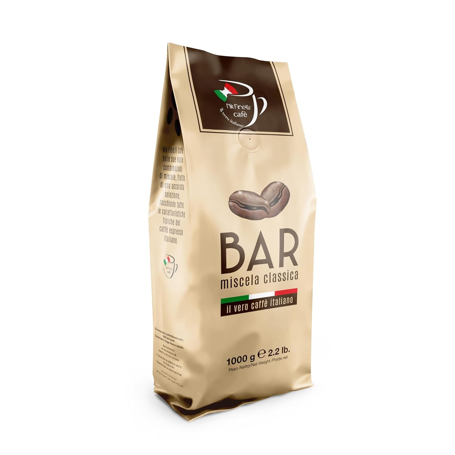 NIK CAFE' – mieszanka Classico – palone ziarna kawy. Jego Ekscelencja, ten mocny. 100% solidny