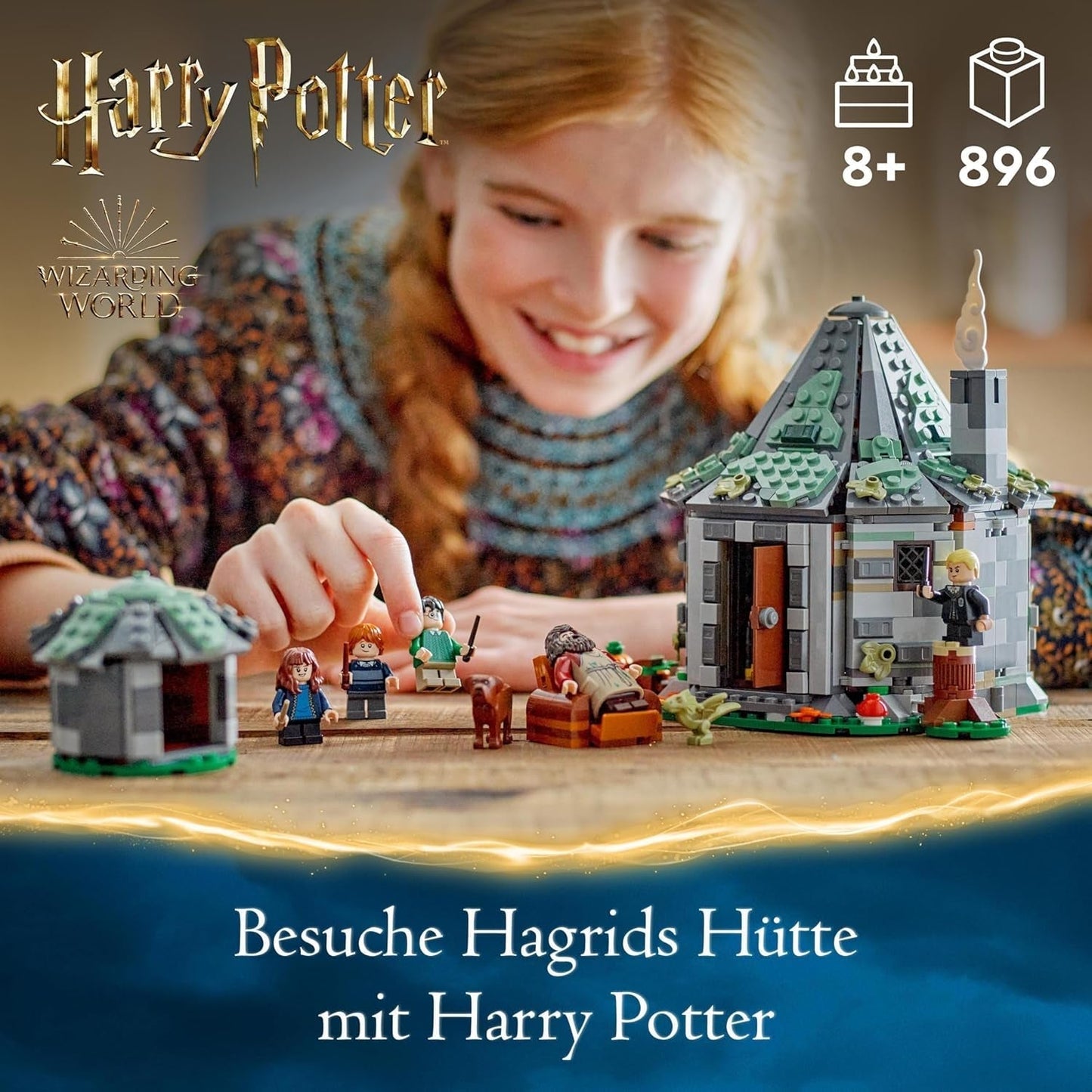 LEGO Harry Potter Chatka Hagrida: Niespodziewana wizyta Zestaw z 5 minifigurkami i 2 figurkami zwierząt, prezent dla kobiet i mężczyzn, magiczna zabawka przygodowa, zestaw fantasy 76428 Zestawy do budowania Beuche den LEGO-Store