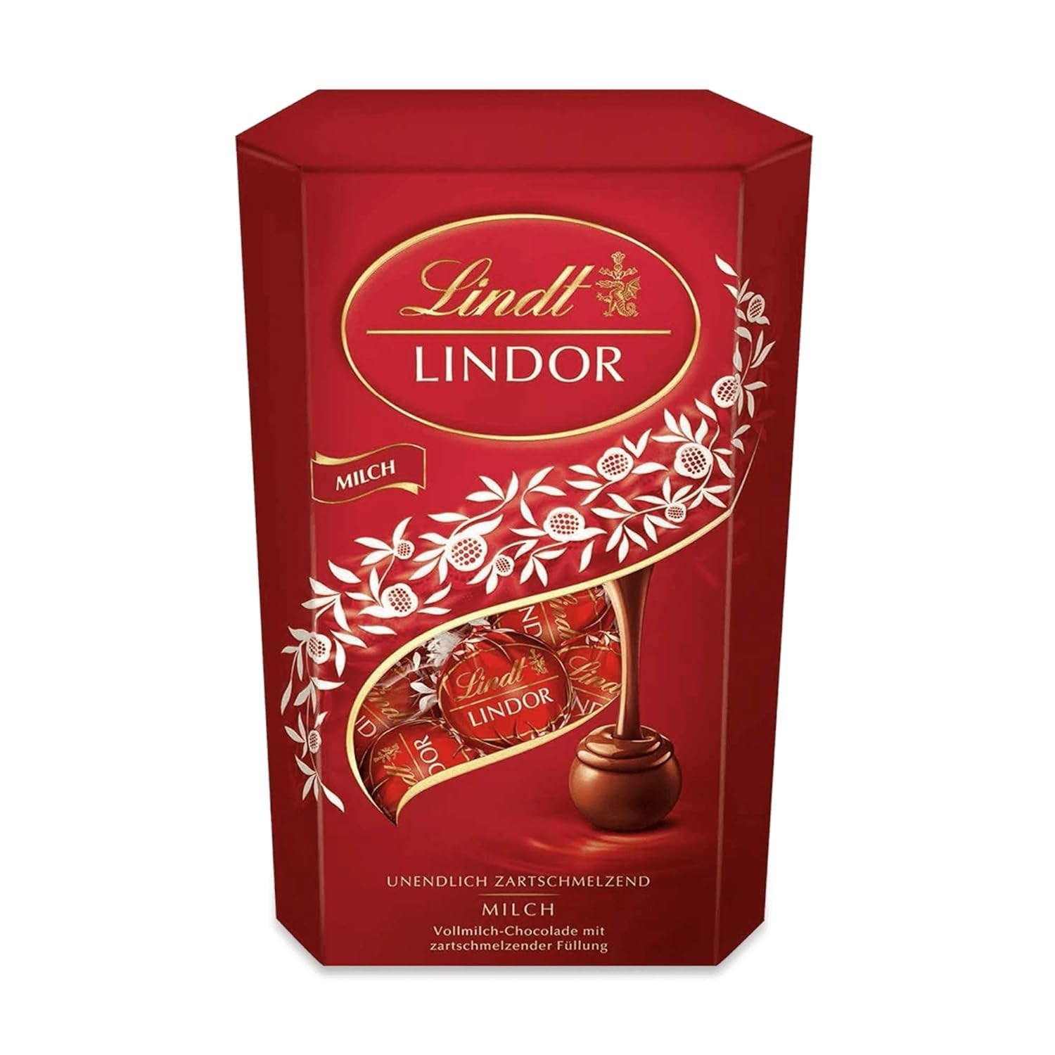 Czekolada Lindta | Rożek z mlecznej czekolady LINDOR | 500g | 38 Kulek z mlecznej czekolady z nadzieniem rozpływającym się w ustach | Czekoladowy prezent
