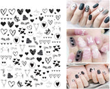8 Blatt Nagelsticker Valentinstag Nagelaufkleber Selbstklebend Liebhaber Des Schwarzen Herzens Nail Art Naklejka Dekoration Nageldesign Zubehör