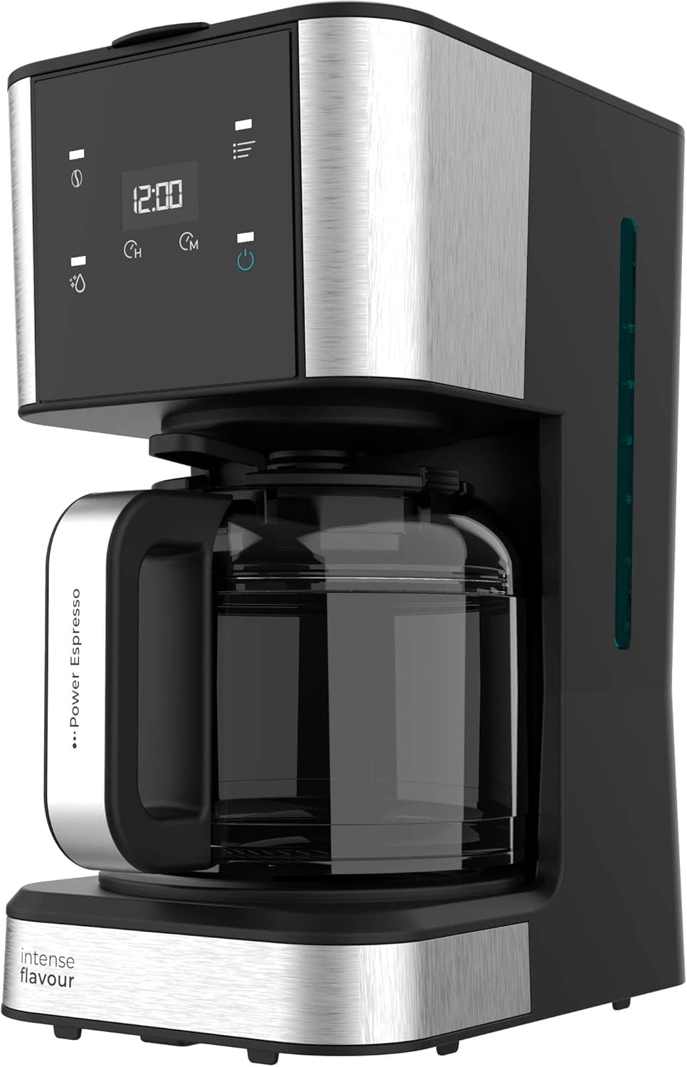 Espresso z filtrem Cecotec Coffee 66 Drop and Touch, moc 950 W, 1,5 L, 12 filiżanek, ekran dotykowy, szklana karafka, timer 24-godzinny, 6 przełączników, filtr siatkowy wielokrotnego użytku
