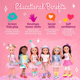 Glitter Girls - Sashka - 36 cm Bewegliche Modepuppe - Blonde Haar und grüne Augen - Cupcake-Kleid mit Haarschleife - Glitzerschuhe & Gepunktete-Leggings - 3 Jahre +