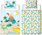 Pościel dziecięca bawełniana Pościel dziecięca Naty Shop 100 X 135 + 40 X 60 Flanela Dino