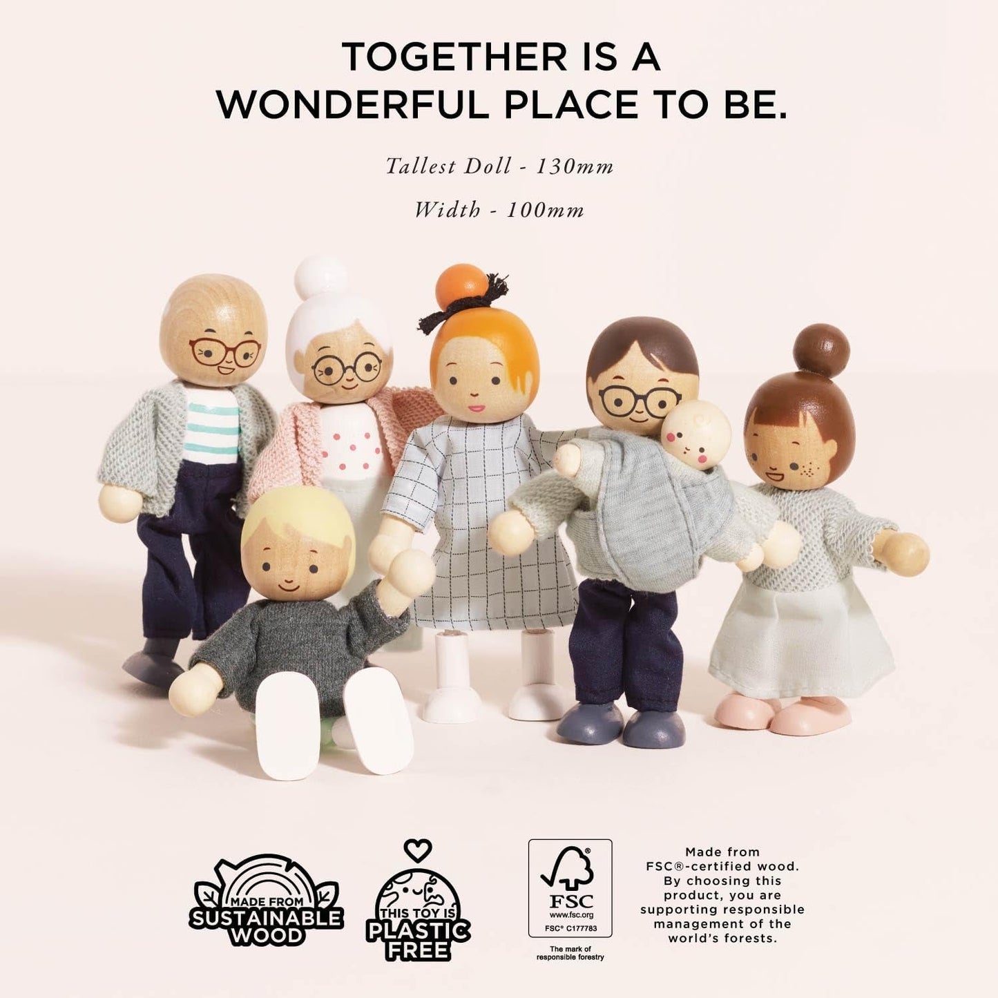 – Zestaw drewnianych domków dla lalek My Doll Family | Zestawy akcesoriów do domku dla lalek Daisylane dla dziewczynek – odpowiednie dla dzieci w wieku powyżej 3 lat P053