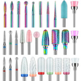 Bity Depvko 30 Stück Nagelfräser Aufsätze, 3/32'' Keramik Bohrer Für Nägel Acryl Diamant-Nagelhaut-Efile-Hartmetall-Retferner Für Zuhause Salon Gel, Maniküre Pediküre-Werkzeuge (Inklusive 3 Etueln)