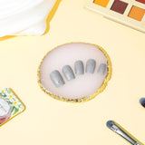 Paleta do zdobienia paznokci Harz, paleta Maniküre Gemalt, paleta Goldener Rand Nagelleck, paleta do makijażu paznokci wyświetlacz Fach Nagel DIY Zubehör (Weiß)