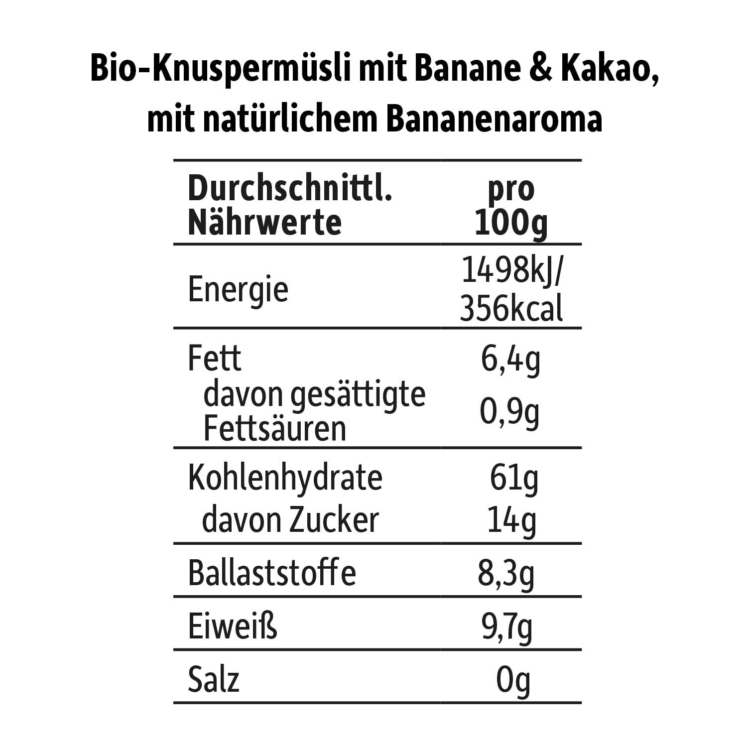 FRECHE FREUNDE KIDS, Bobs & DIKKAs Chrupiące musli kakaowe z bananami, Muesli z chrupiącą czekoladą dla dzieci, o niskiej zawartości cukru, bez dodatków, 100% wegańskie, 6 sztuk (6 x 280g)