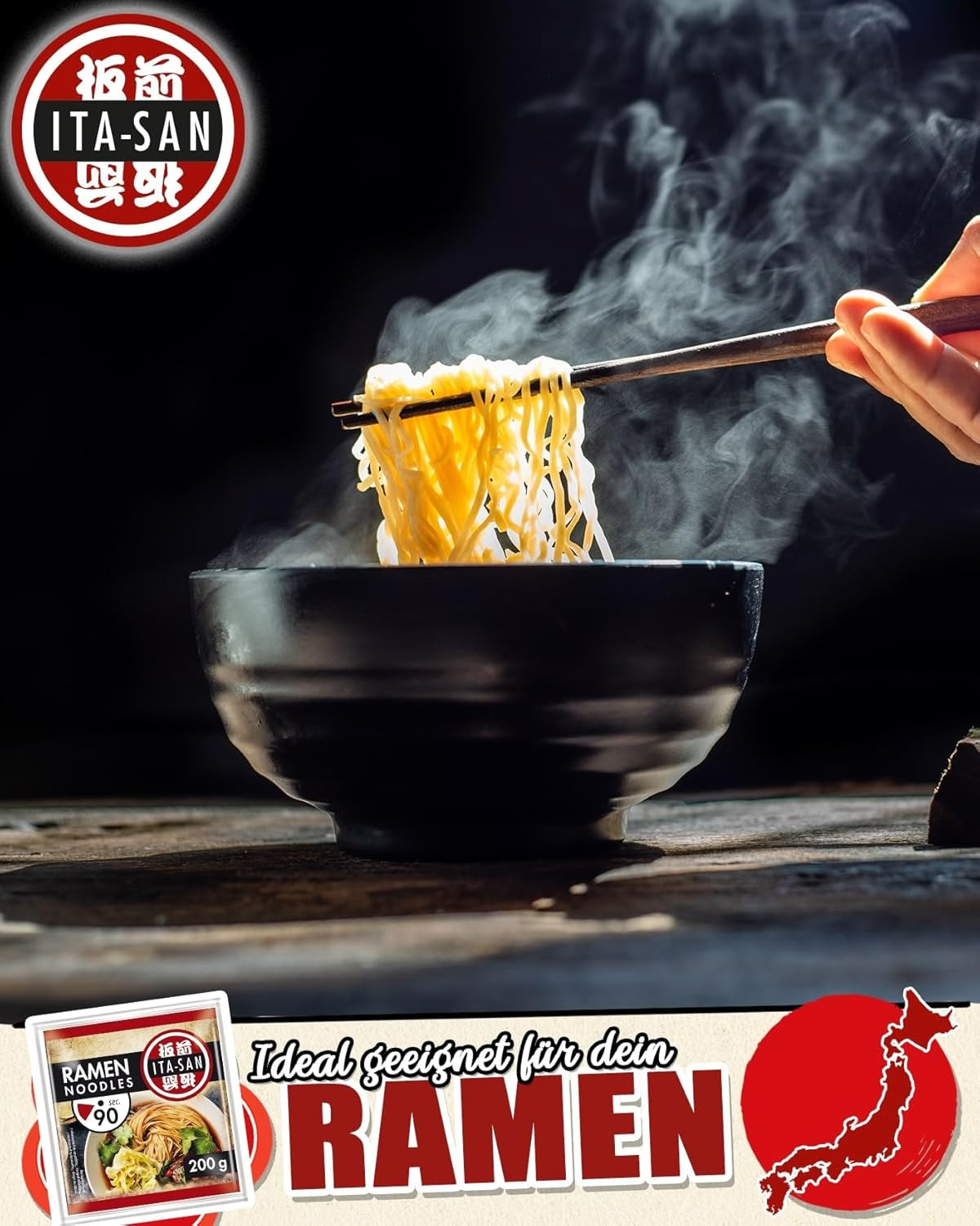 ITA-SAN Makaron Ramen, szybkie i łatwe przygotowanie, 30 x 200 g