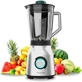 Mikser stojący Cecotec Power Black Titanium 2200MAX Smooth, 2200 W Maximale Leistung, 6 Klingen Aus Edelstahl, funkcja kruszenia lodu, funkcja Turbo i Smoothie, funkcja Autoclean Kitchen Naty Shop Inox 1800 W | 1,5 l + automatyczne czyszczenie