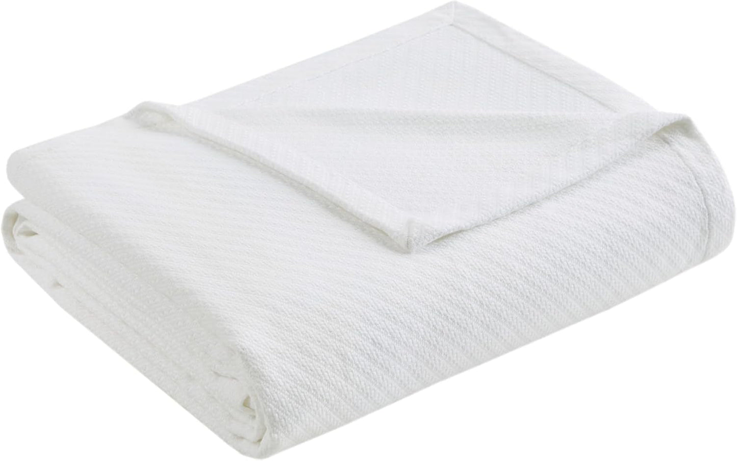 Madison Park Luksusowa bawełna w płynie Wysokiej jakości miękki i wygodny 100% bawełniany ring-spun Koc na rozkładaną sofę Kanapa Blush Full/Queen Naty Sklep Kołdry i kołdry Biały duży rozmiar