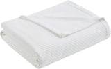 Madison Park Luksusowa bawełna w płynie Wysokiej jakości miękki i wygodny 100% bawełniany ring-spun Koc na rozkładaną sofę Kanapa Blush Full/Queen Naty Sklep Kołdry i kołdry Biały duży rozmiar
