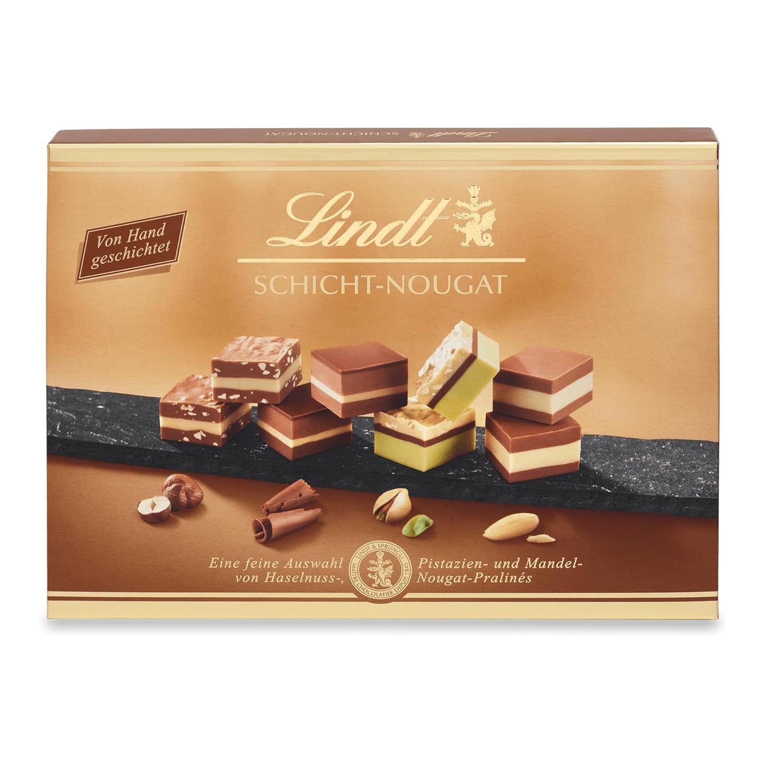 Lindt, Pudełko 12 piernikowych specjałów z migdałami, orzechami laskowymi i pistacjami, 125 gramów Domyślny tytuł sklepu Naty
