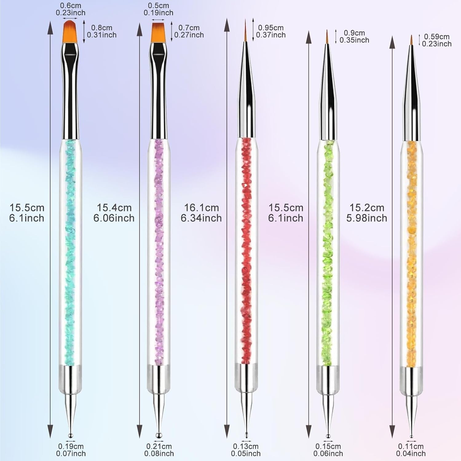 5 Stück Nagel Pinsel, Pinsel Für Gelnägel, Nageldesign Pinsel, Narzędzia do zdobienia paznokci, Für Herstellen Von Nagellack, Punktieren, Feinmalerei, DIY