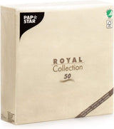 Serwetki Papstar, Champagne Royal Collection Serwetki papierowe 1/4, rozmiar 40 x 40 cm, 1 x 50-pak, szampan / krem