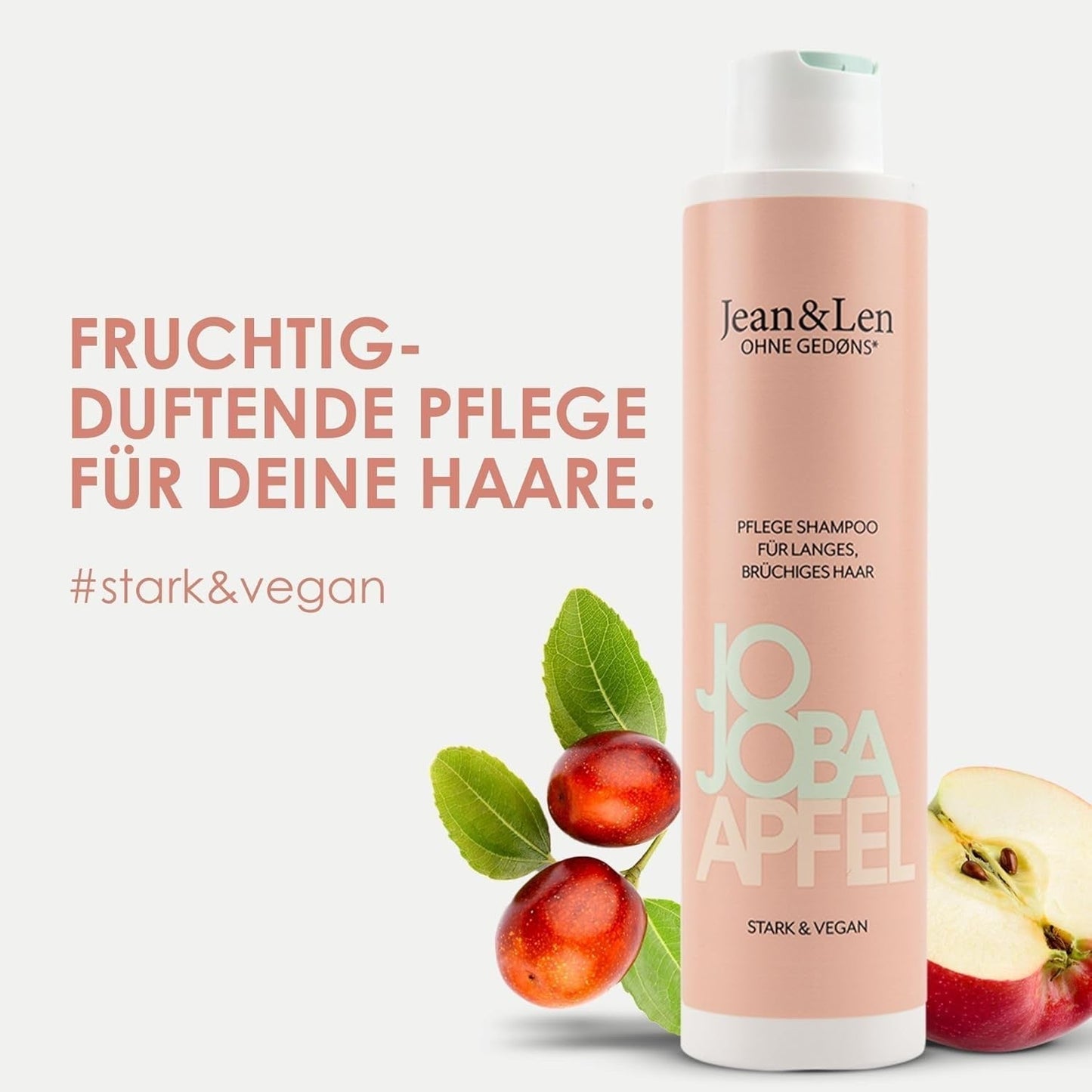Jean & Len Care Szampon Jojoba i Jabłko, odżywia długie i delikatne włosy, 300 ml Pod prysznic i do kąpieli Jean & Len