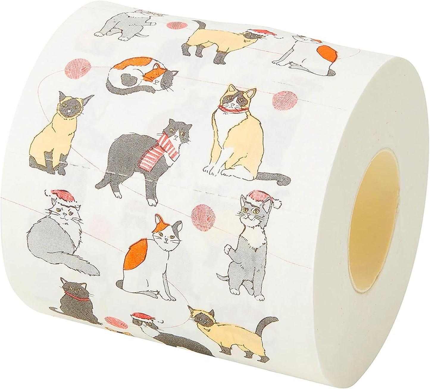 Mówiące stoły Papier toaletowy dla kota, śmieszne akcesoria łazienkowe, prezenty świąteczne, BC-PET-T-ROLL-CAT, czerwony, jeden rozmiar